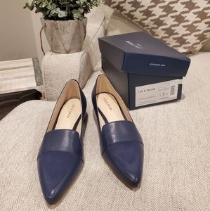 Brand new Cole Haan blue pointed flats shoes 5B